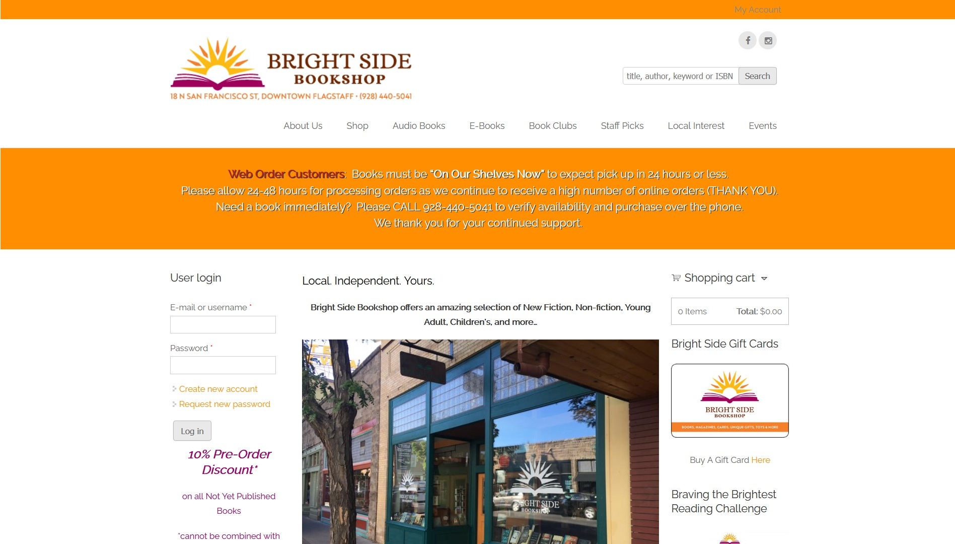 Bright Side Bookshop IndieCommerce Home Page