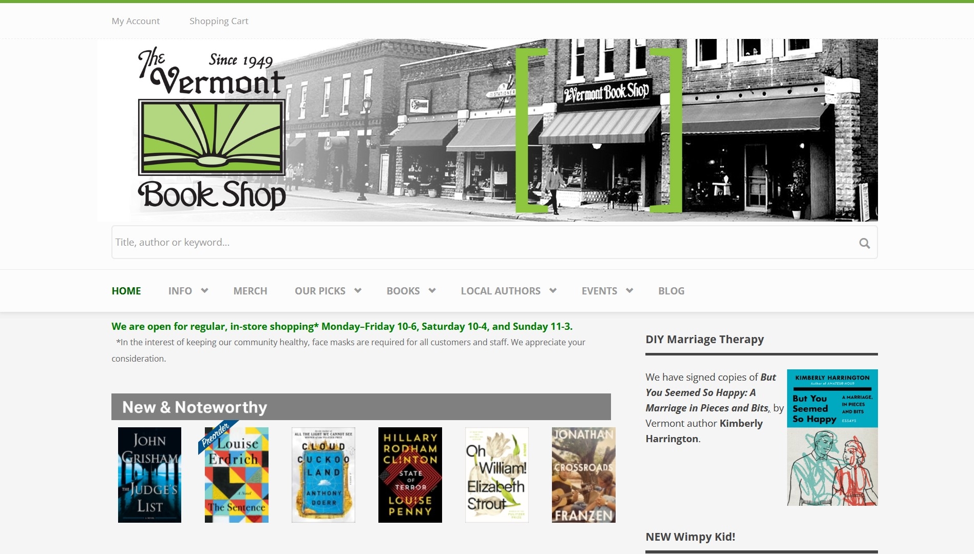 The Vermont Book Shop IndieCommerce Home Page